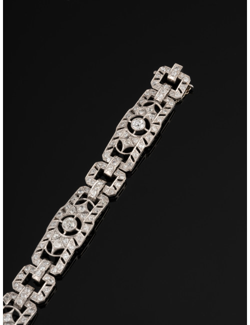 Bracelet Ruban En Platine Et Diamants