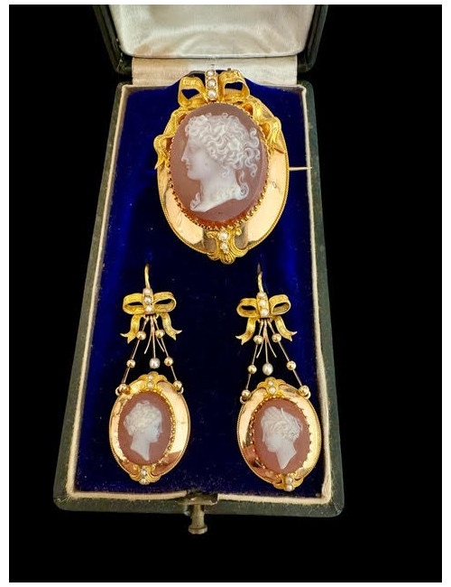 Parure d'Or, Camées Sur Agate Napoléon III