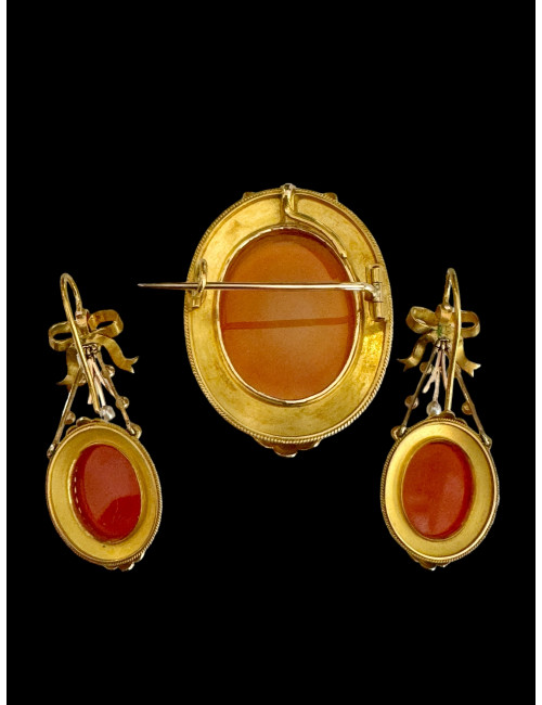 Parure d'Or, Camées Sur Agate Napoléon III