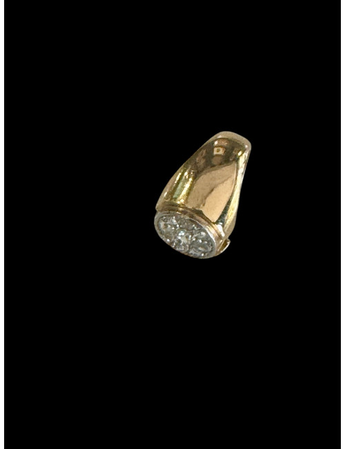 Bague Jonc En Or, Platine Et Diamants De Tailles Ancienne