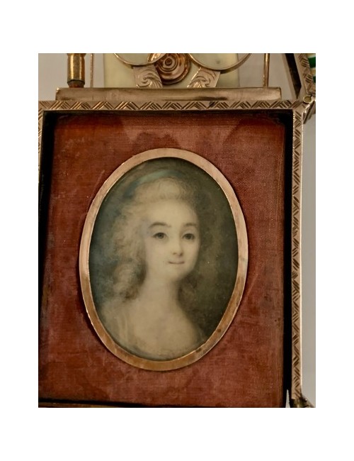 Nécessaire à secrets en or et porcelaine du XVIIIe siècle, Miniature par Campana