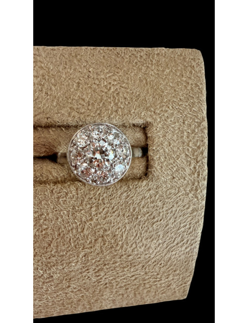 Bague en or , platine et diamants