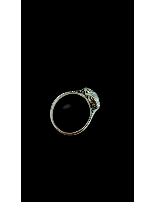 Bague en or , platine et diamants