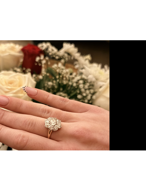 Bague Pompadour en or et diamants