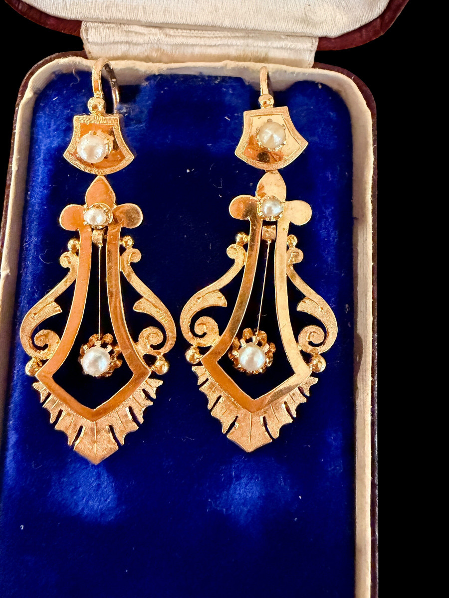 Paire de pendants d'oreilles Napoléon III