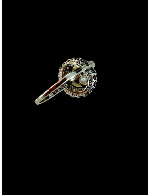Bague en or, diamants et perle fine