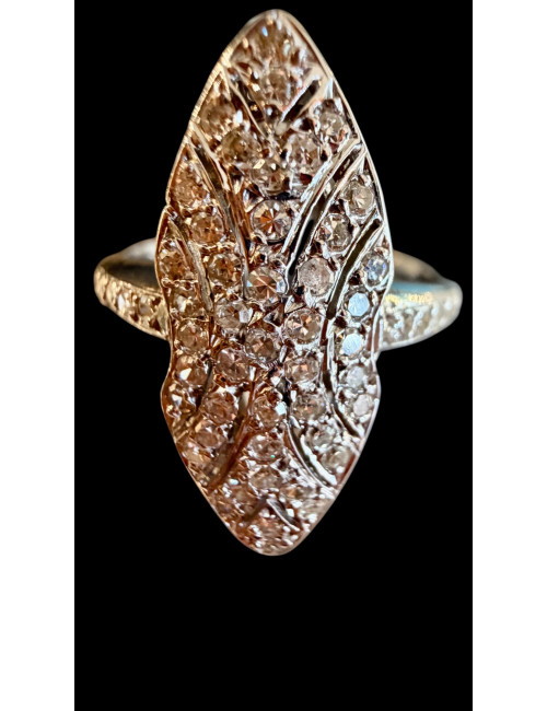 Bague  Marquise en or et. diamants vers 1930