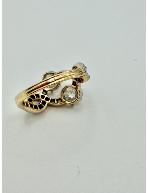 Bague Toi et Moi , or, platine et diamants
