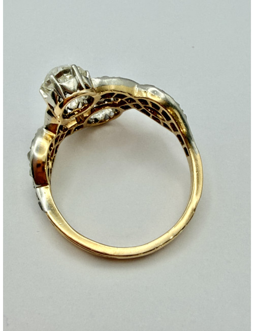 Bague Toi et Moi , or, platine et diamants