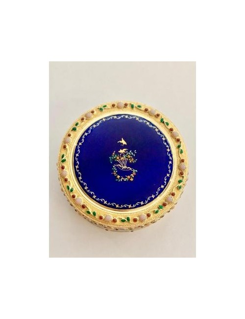 Round box in Gold and Enamel