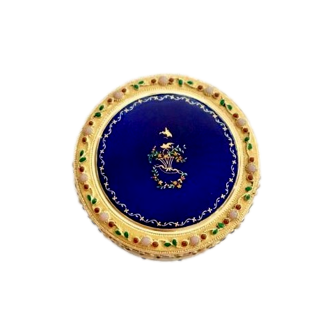 Round box in Gold and Enamel