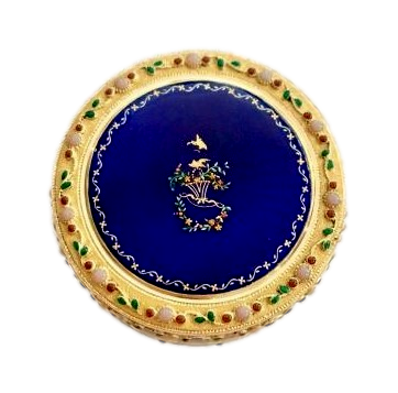 Round box in Gold and Enamel