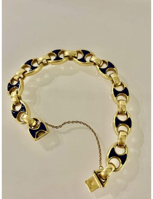 Gold and enamel antique bracelet