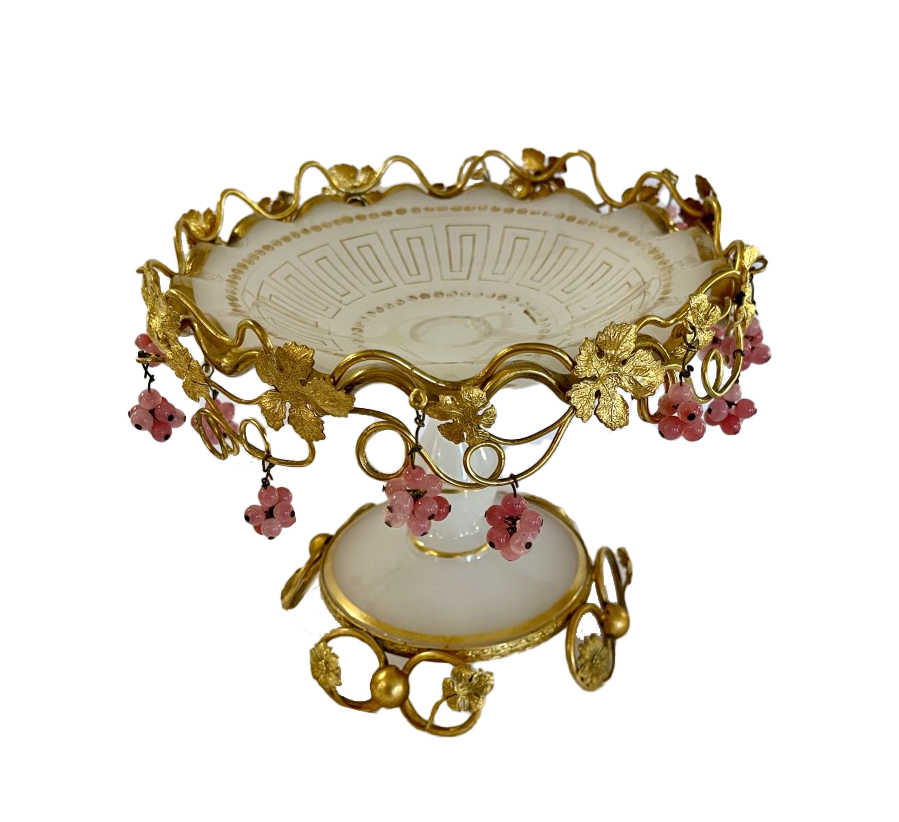 Grande coupe en Opaline d'époque Napoléon III