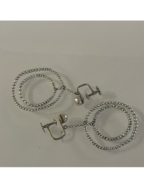 Paire de boucles d'oreilles perles fines