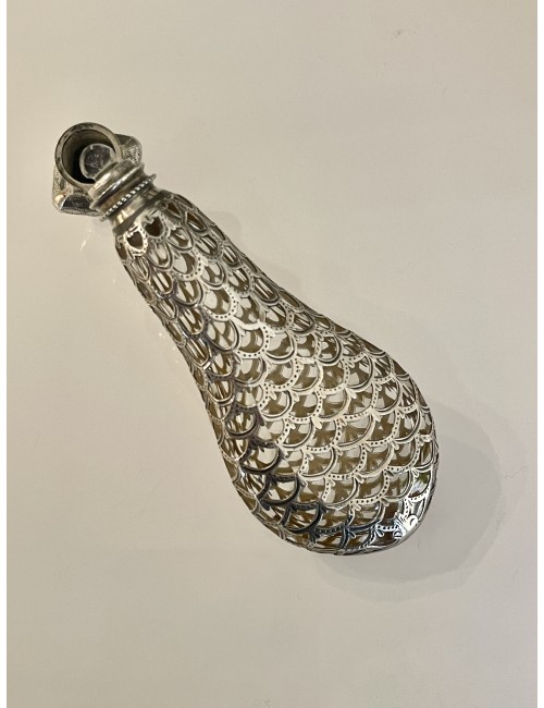 Crystal and silver salt bottle