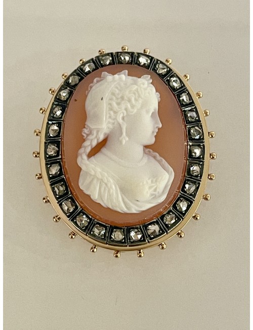 Cameo Pendant Surrounded By Diamonds