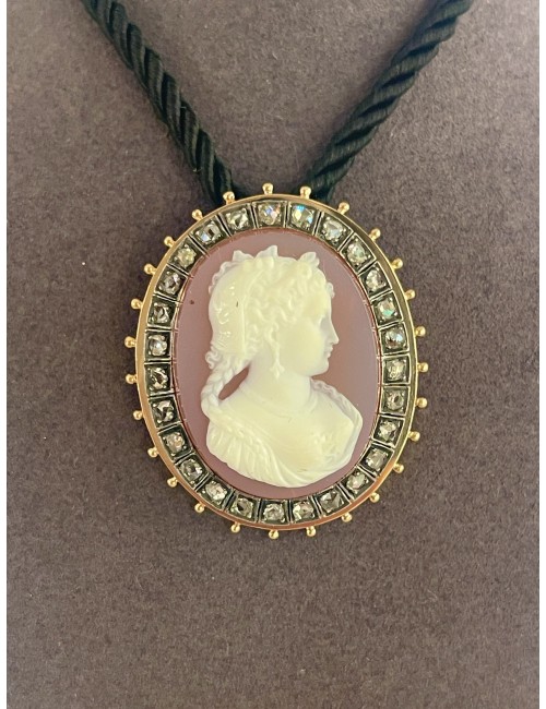 Cameo Pendant Surrounded By Diamonds