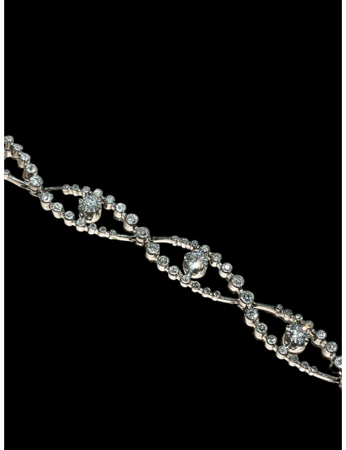 Bracelet en platine et diamants