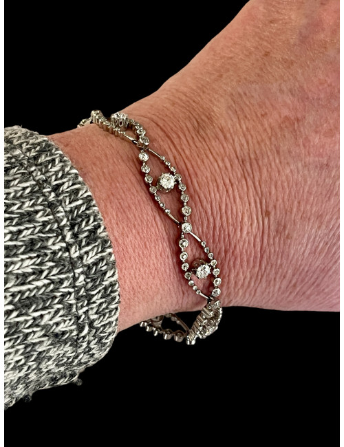 Bracelet en platine et diamants