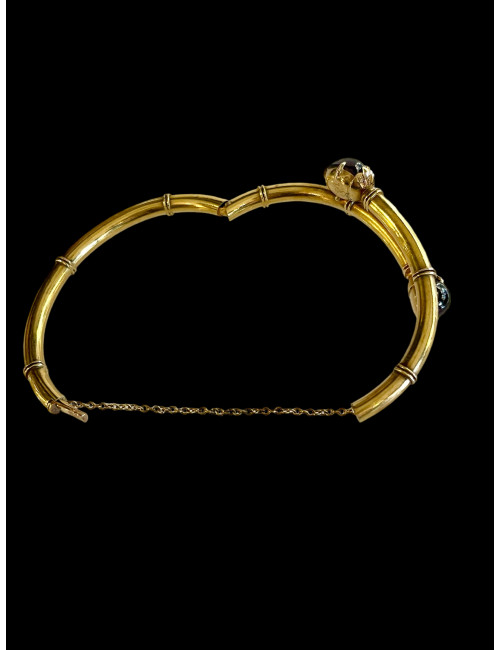 Bracelet jonc ouvrant en or et grenats Napoléon III